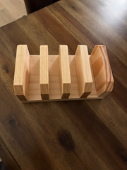 Handmade Pine Cutting Board Holder 4-Slot Countertop Organizer Tung Oil Finish
