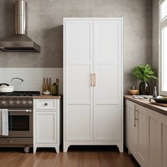 Freestanding Kitchen Pantry Storage Cabinet 3 Adjustable Shelves Metal Cupboards