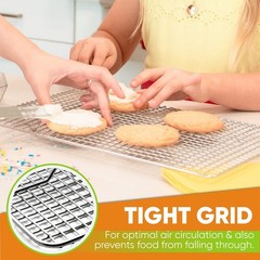 10″ x 15″ Stainless Steel Cooling Racks – Oven Safe Baking & Grilling Set of 2