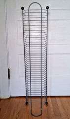 38 Inch Metal DVD / Game Storage Rack Tower Holds 45 Discs Wire Stand Vintage