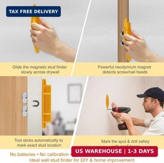 2-Pack Magnetic Stud Finder – No Batteries Required, Powerful Magnet Locates Scr
