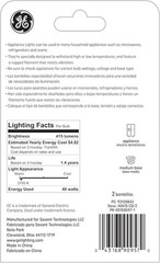 GE Incandescent 40 Watt Soft White A15 Appliance Bulbs 2 Pack