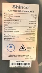 Shinco SPF1-10C Portable Air Conditioner, Built-in Cool, Dehumidifier, Fan Mode