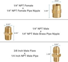 20FT Both 3/8″ Female Flare Propane Hose,3/8 Inch LP Gas Disconnect Fittings Kit