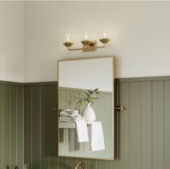 Progress Lighting Avec 24.25 in. 3-Light Brushed Gold Contemporary Bath Vanity L