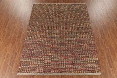 Checkered Moroccan Modern Area Rug 8×10 Hand-knotted Wool Oriental for Any Room