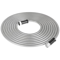 25 50 75 100FT Stainless Steel Metal Garden Water Hose Pipe Flexible Lightweight