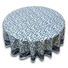 India Arts Hand Block Print Floral Tablecloth Round Cotton Table Linen Beach She