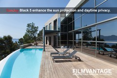 SunJoy Black Home Commercial Solar UV Window Tinting Film Light Tint to Privacy