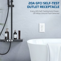 5 Pack GFCI Outlet 20 Amp Outdoor Weatherproof Tamper Resistant Self Test White