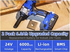 2 Pack 24V 6.0Ah for Kobalt 24 Volt Max Lithium-ion Battery KB624-03 KB124-03