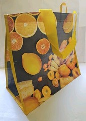 Meijer Reusable Shopping Tote Bag Size Medium 8x14x16″ Lemon Veg Yellow Theme