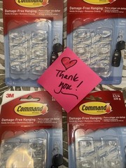 (Lot of 4) Command Mini Hooks Holds 0.5 Lb – #17006CLR-6 Hooks 8 Strips Ea. Pack