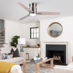 52″ Brushed Nickel Low Profile Ceiling Fan with Light Energy Saving Fan NEW