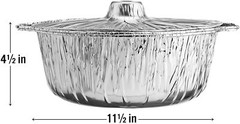 Jet Foil X-Large Disposable Aluminum Pots with Lids for Food Storage & Cooking