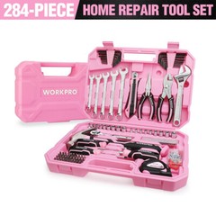 WORKPRO Pink Tool Set 84 PCS Tool Kit for Women Basic Household Pink Tool Box US