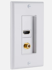 UltraPro HDMI Coax Wall Plate, White, 1 Pack, Single Gang Dual Port, 1 F-Type