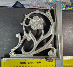 3 pcs lot of Shelf Brackets Iron Silver Finish Floral Ornate Decorative 7″ x 7″
