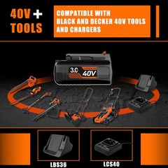 For Black Decker 40V Battery 40Volt Max Lithium 3.0AH LBX2040 LBXR36 LST136