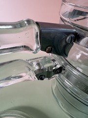 Great Vintage PYREX Double Boiler Clear Glass With Both Lids & Stainless Steel