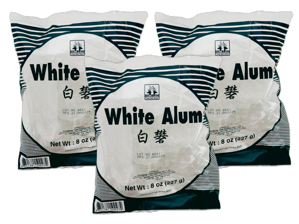 Pure Potassium Alum Lumps Food Grade Pickling Alum Whole Crystal 8oz (Pack of 3)