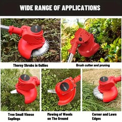 21V Electric Cordless Grass Trimmer Strimmer Garden Edger Cutter w/ 2 Battery