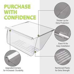 Lower Clear Crisper Pan Bottom Drawer For Whirlpool Refrigerator WP2188664