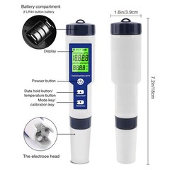 Professional 5-in-1 Water Tester Tool PH/TDS/EC/Salinity/Temperature for Pool