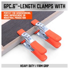 6Pcs 6″ inch Heavy Duty Metal Spring Clamps Tips Tool Clip 2.5″ Jaw Opening