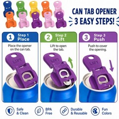 6-Pack Can Lids & Tab Openers – Colorful Drink Covers for Soda, Beer & Camping