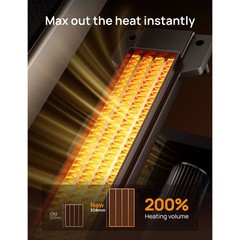 DREO 1500W PTC 25” Space Heater Solaris Max Silver and Gold