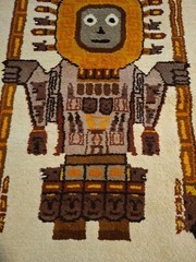 Vintage Native South American Ecuador Wool Rug Wall Hanging 44×32″