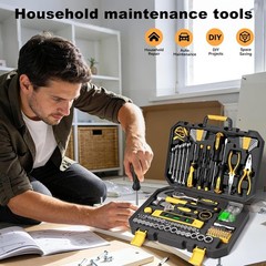 Household Tool Kit 209 Piece Socket Wrench Set Home Auto Repair Garage Mechanic