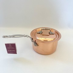 Ruffoni Copper Tin Lined Saucepan 17cm/ 7″ Oak Leaf Handle Lid