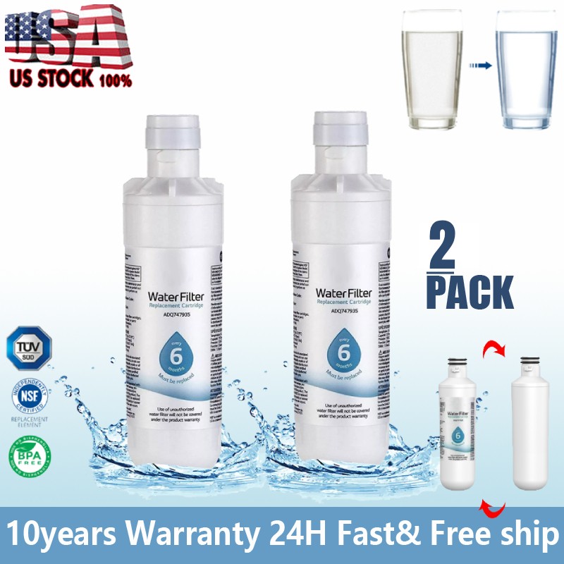New 2PACK Refresh Refrigerator Ice Water Filter For LG LT1000P ADQ747935