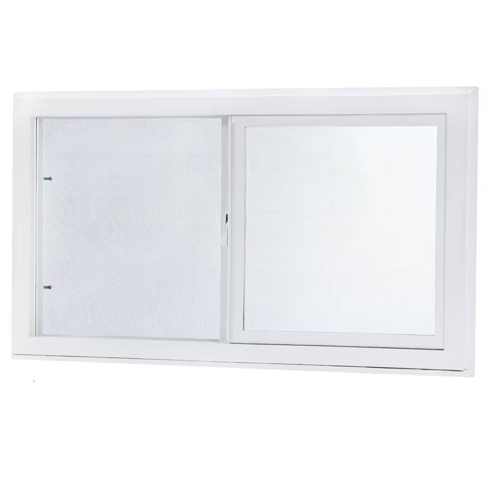 32.25 In. X 24.25 In. White Left-Hand Double-Pane Insulated Glass Vinyl Sliding
