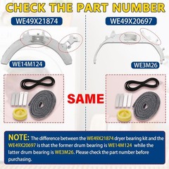 WE49X20697 GE Dryer Bearing Kit Contains WE3M26 WE9M30 WE12M29 WE1M1067 WE1M504