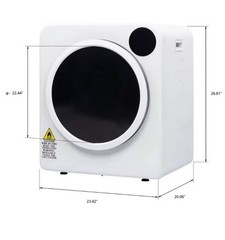 Portable Electric Condenser Dryer, White, Door Window, 23.42×20.08×26.81″