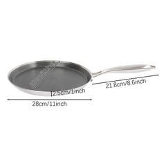 Stainless Steel Crepe Pan with Honeycomb Design, Ideal for Pancakes & More