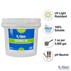 Rx Clear 99.3% Sodium Di-Chlor Granular Swimming Pool Chlorine – (Choose Size)