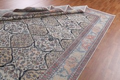 Hand-Knotted Turkish Wool Rug 9×12 Geometric Traditional Style for Any Room