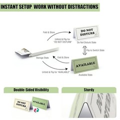 Dual-Sided Do Not Disturb & Available Desk Sign, PVC Table Tent with Shhh &