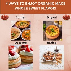 Organic Whole Mace Spice – Myristica Fragrans, Perfect for Cooking & Baking, 2OZ