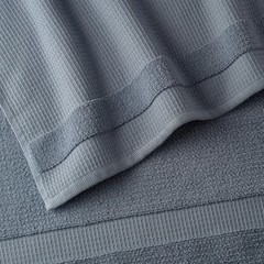 WelHome Waffle Bath Towel 29 in x 58 in in Blue