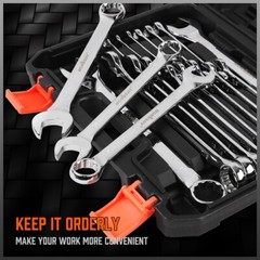 HORUSDY 32PCS Combination Wrench Set Inch MM 1/4″-1″ 7mm-22mm 12 Point With Case