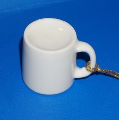 Christmas Ornament Ganz Mini Mug Cup White Red Green Personalized Pick Name JB