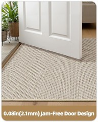 Extremely White Beige Ultra Thin Indoor Door Mat 24″x36″, Machine Washable Fr…