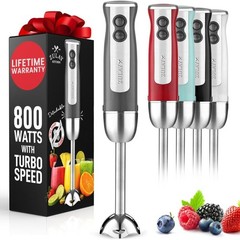 Zulay 800W Immersion Hand Blender – Turbo Stick Mixer, Stainless Blades