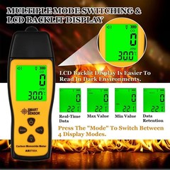 2PC Carbon Monoxide Detector Plug 3-in-1 CO Level Monitor Alarm with Temp Sensor