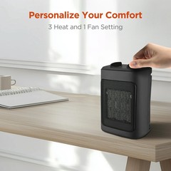 1500W Mainstays Mechanical Oil Filled Electric Radiator Space Heater Black White